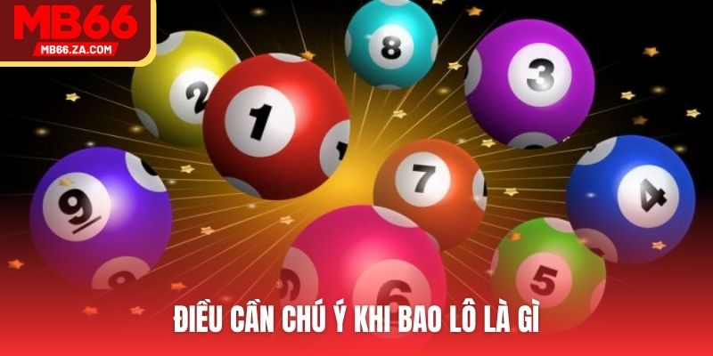 Điều cần chú ý khi bao lô là gì